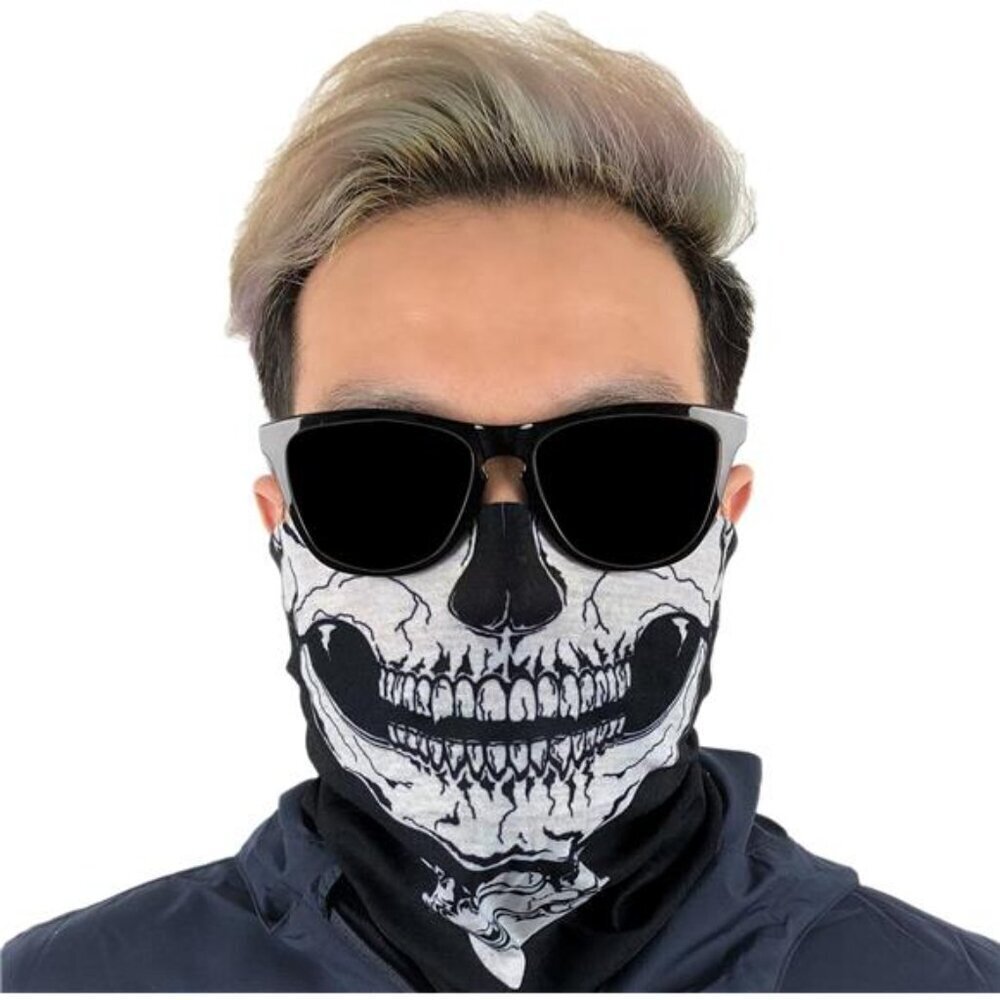 Skull Face Mask Neck Gaiter Balaclava UV Protection Sun Wind Dust Motorcycle